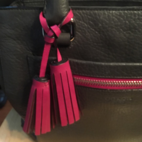 Coach Candace Carryall Berry/grey tassels+ Insert - Picture 3 of 8